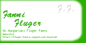 fanni fluger business card